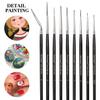 Fine Detail Paint Brush Set - 9 Pieces Miniature Brushes for Watercolor, Acrylic Painting, Airplane Kits, Face, Nail