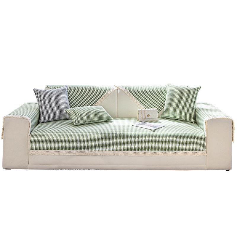 Cotton Thread Old Coarse Cloth Universal In All Seasons, Light, Non-Slip, Fashionable And Simple Seat Cushion Cover, Back Towel All-Inclusive