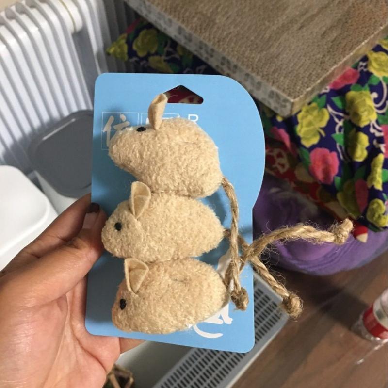 3Pcs New Plush Simulation Mouse Cat Toy Plush Mouse Cat Scratch Bite Resistance Interactive Mouse Toy Palying Toy for Cat Kitten