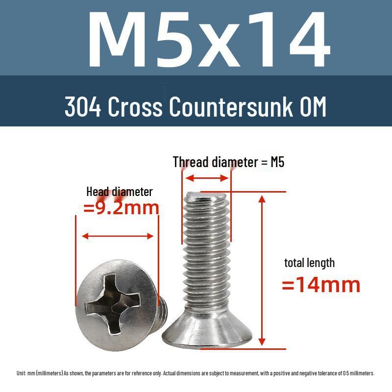 Yigu Stainless Steel Phillips Countersunk Screws M2-M6 Fasteners