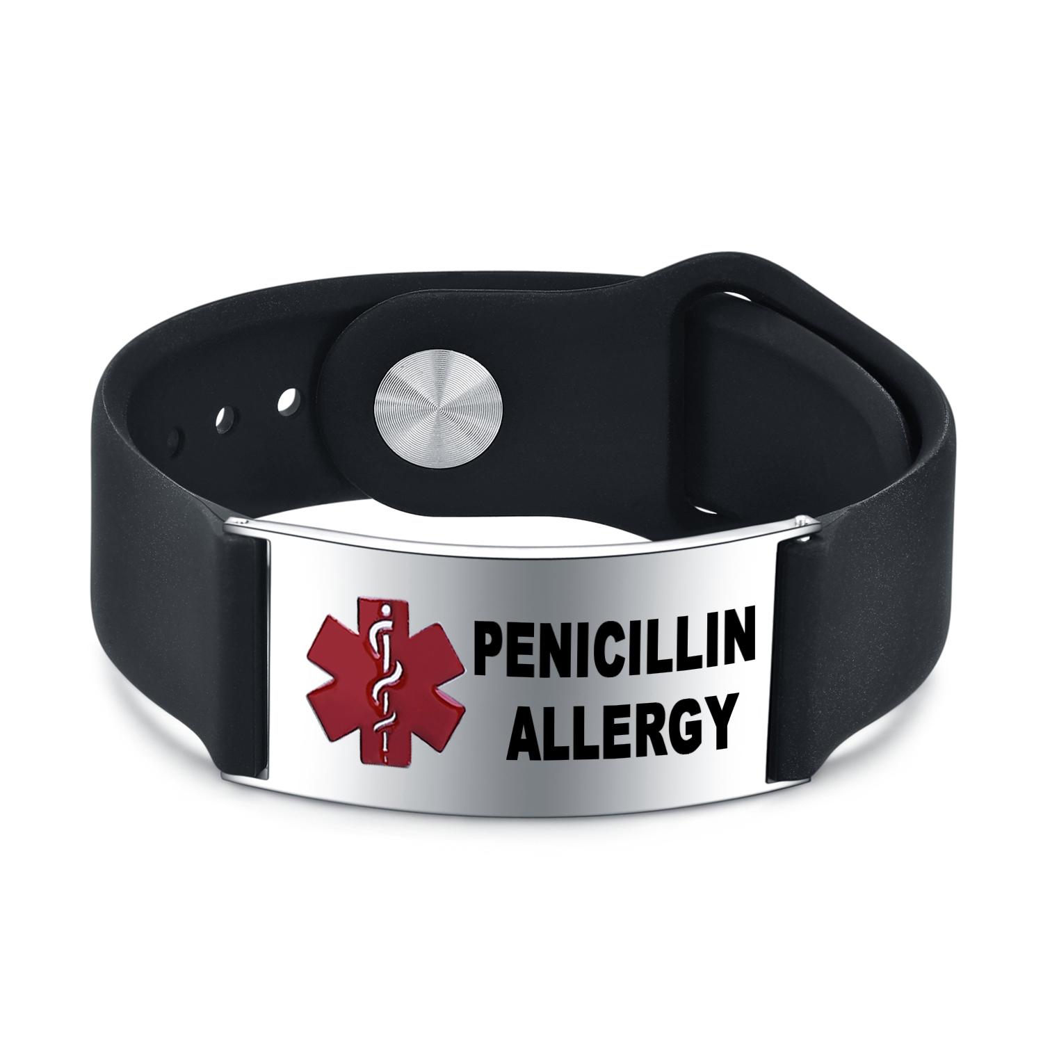 

Медицинский мужской браслет из нержавеющей стали, силиконовый браслет, диабет, ХОБЛ, болезнь Альцгеймера, персонализированные украшения