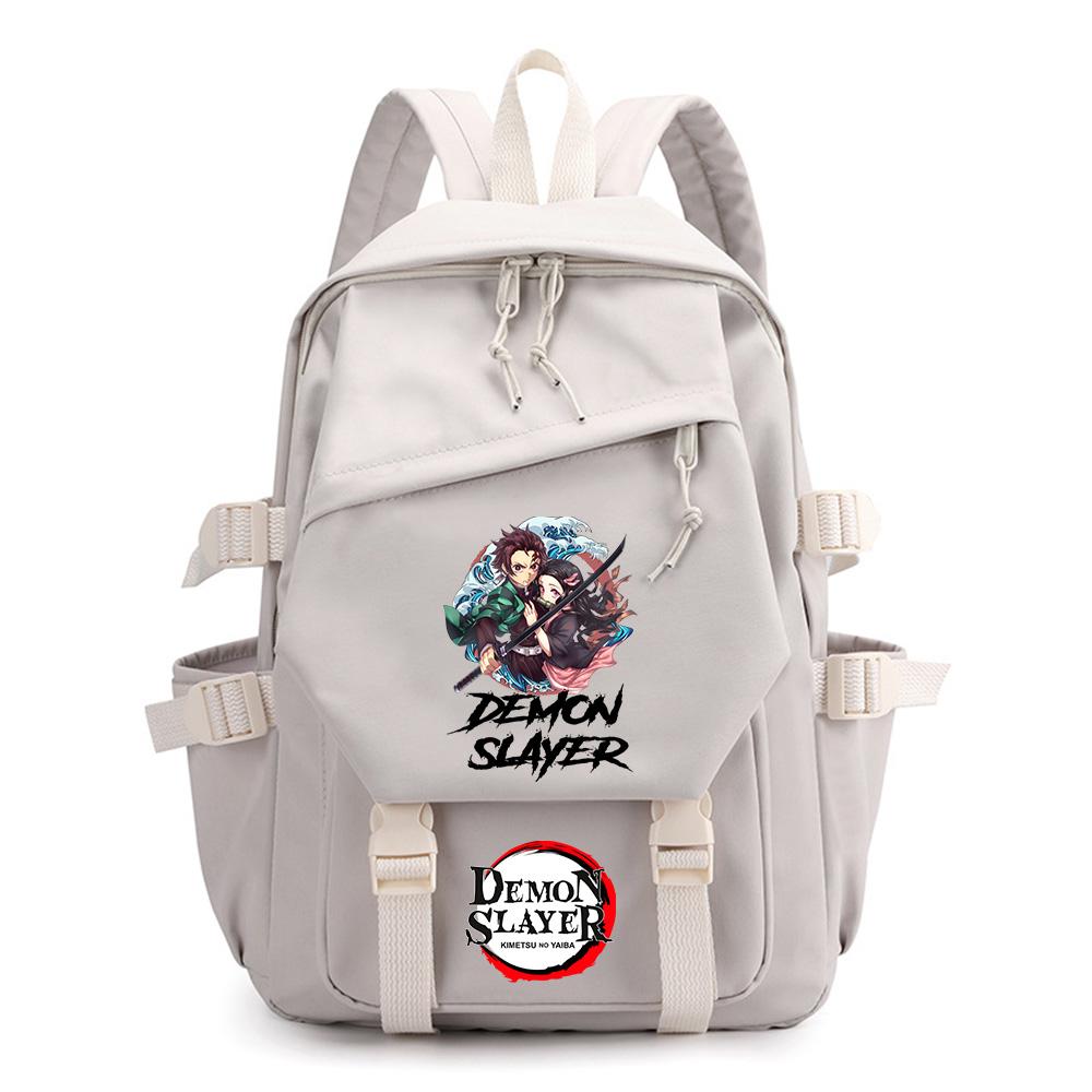 Sac à dos imprimé Demon Slayer pour adolescent étudiant Rentrée scolaire Sac à livres Femme Grande capacité Imperméable Sac de voyage