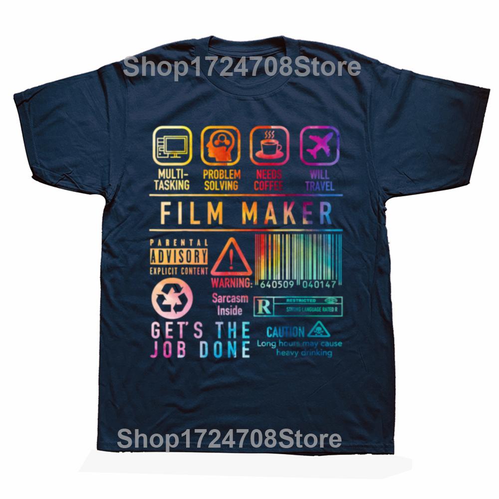 Funny Film Maker Graphic T-shirts Men Women's Fashion Casual Tshirt 100% Cotton Loose Movie Director Filming Filmmaker T Shirt