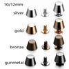 10set/bag 10/12mm Punk Leather Craft Cloth Button Clothes/Bag/Shoes Strap Rivets Bucket Dome Solid Nail Bolt Round Head Screws