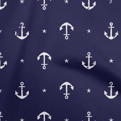 Cotton Flex Dark Blue Fabric Nautical Sewing Material Print Fabric By The Yard 40 Inch