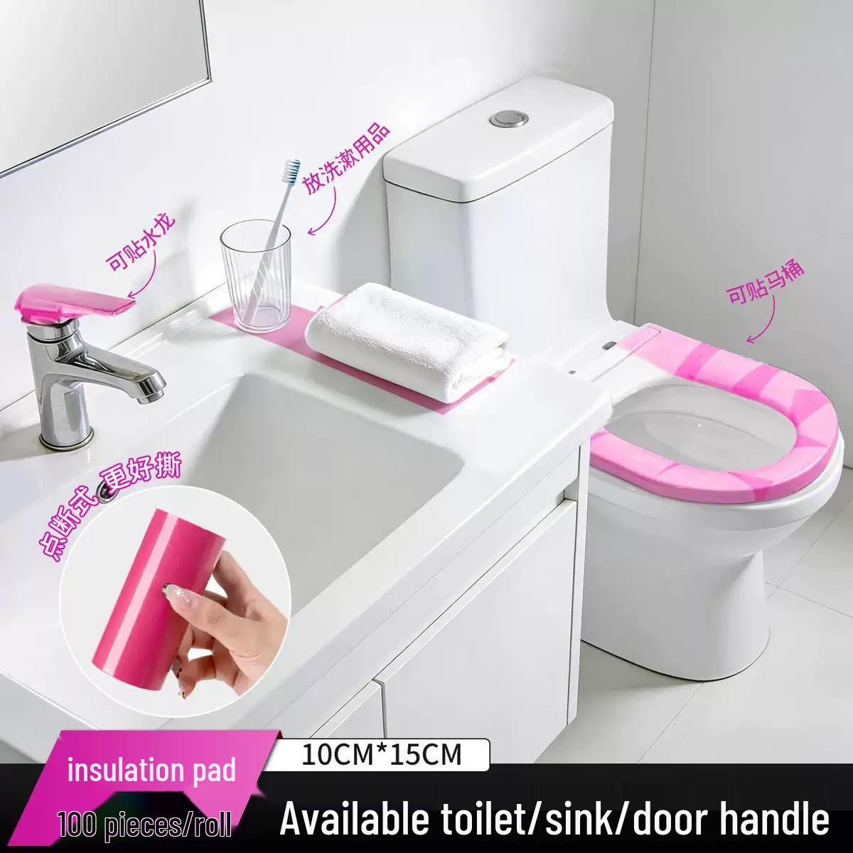 Portable Disposable Travel Toilet Seat Cover with Adhesive Dirt Protection