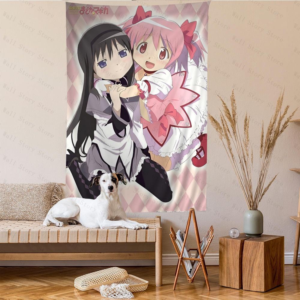 Manga-Mädchen Herz Japanischer Stil Niedlich Wandteppich Atmosphäre Dekoration des Schlafzimmers Wandteppich Nachttisch-Wandteppich Badezimmer-Wandteppich