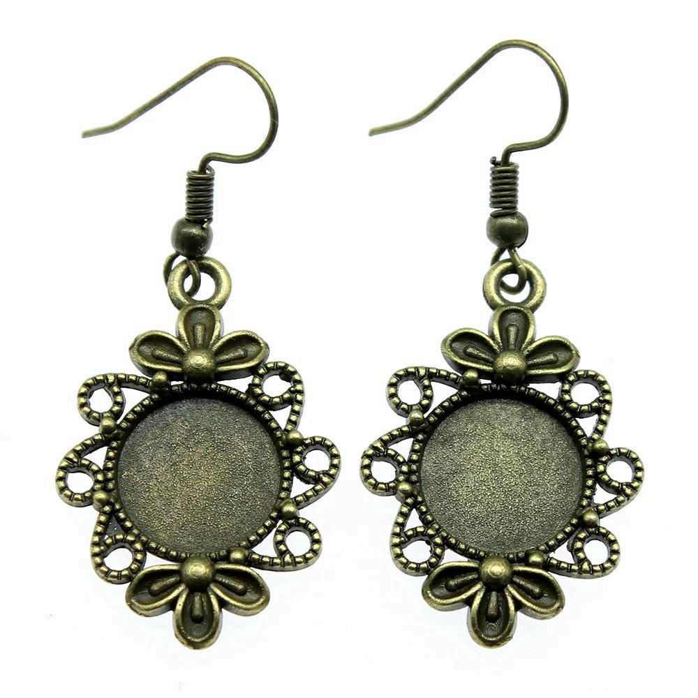 Round Cabochon Base Dangle Earrings DIY Jewelry Findings For Handmade Gifts