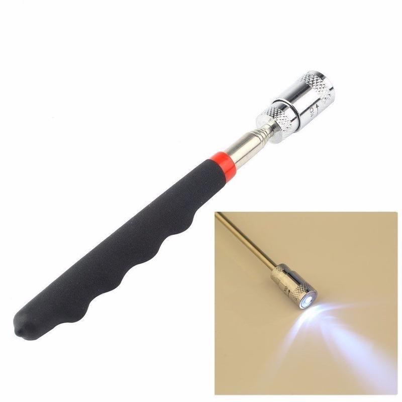 Mini LED Pick Up Tool Telescopic Magnetic Tool For Picking Up Nuts and Bolts New