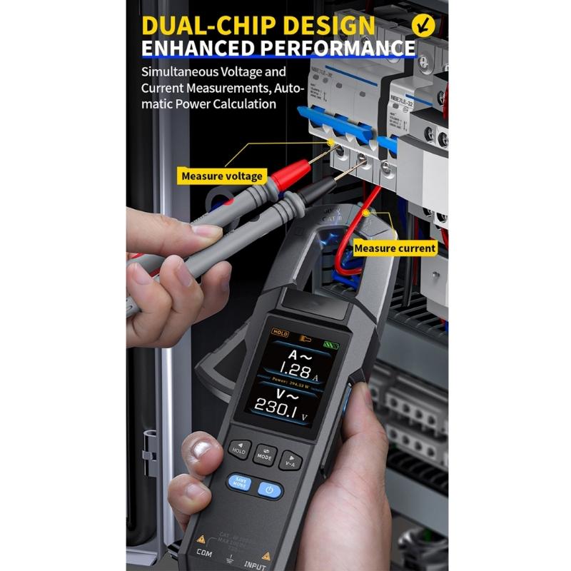 Digital Multimeter Measuring Diode Frequency with Brightness Adjustment Current Voltage Meter 10000 Counts Clamp Meter
