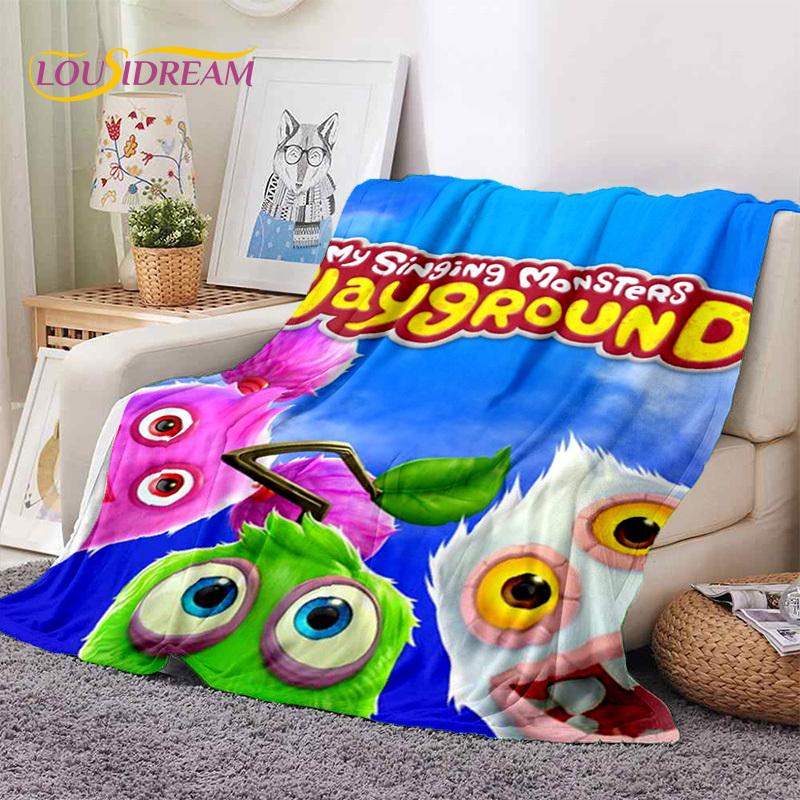 Game My Singing Monsters Cartoon Soft Blankets,Keep Warm Throw Blanket Comfortable Blanket for Picnic Beds Sofa Home Bedroom Kid