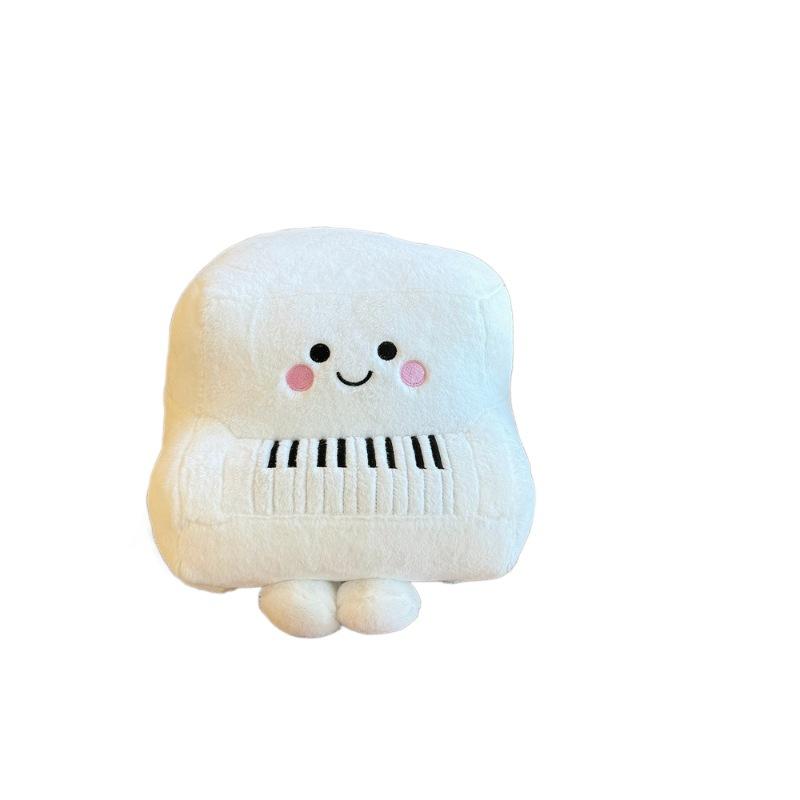 Cartoon Simulation White Piano Doll Pillow Musical Instrument Plush Toy Doll Shooting Props Decorative Ornaments Dolls