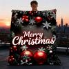 1pc Christmas Decorations Outdoor Flannel Blanket Soft All Season Polyester Throw , Perfect for Picnics & Travel , Picnic Accessory