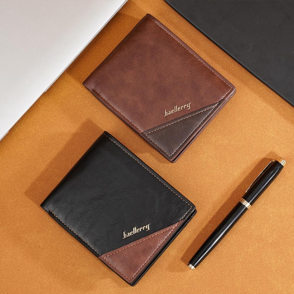 Korean Style Men Wallet PU Leather Storage Bag High-end PU Leather Coin Purse  Boys Gift