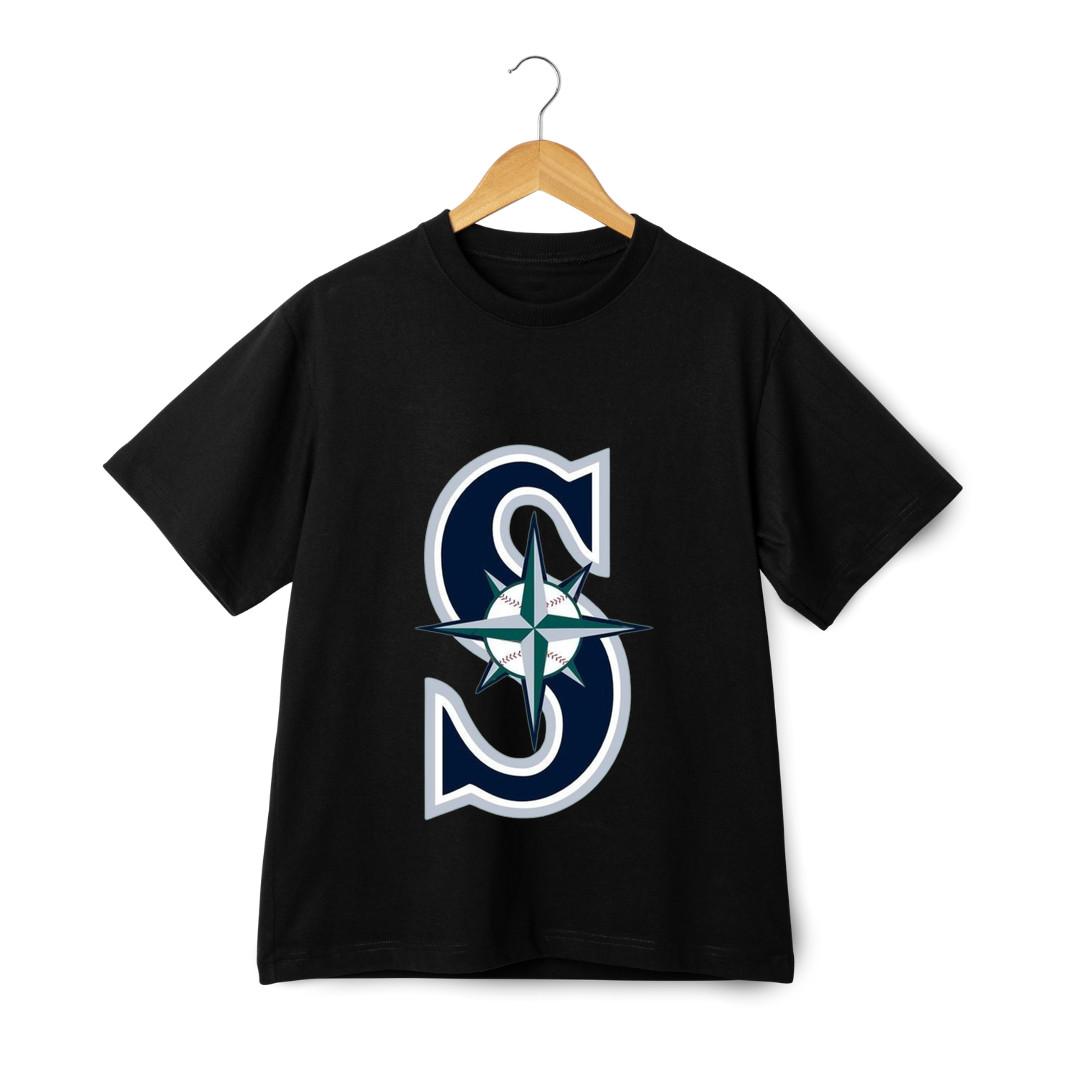 Seattle Mariners Logo Graphic T-Shirt Mens Womens Tees Top - Cool Retro Baseball Fan Tee XL