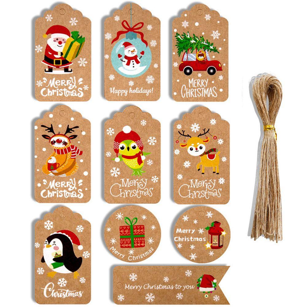 

50pcs DIY Wrapping Supplies Kraft Paper Gift Wrapping Christmas Labels Hang Tags Kraft Tag