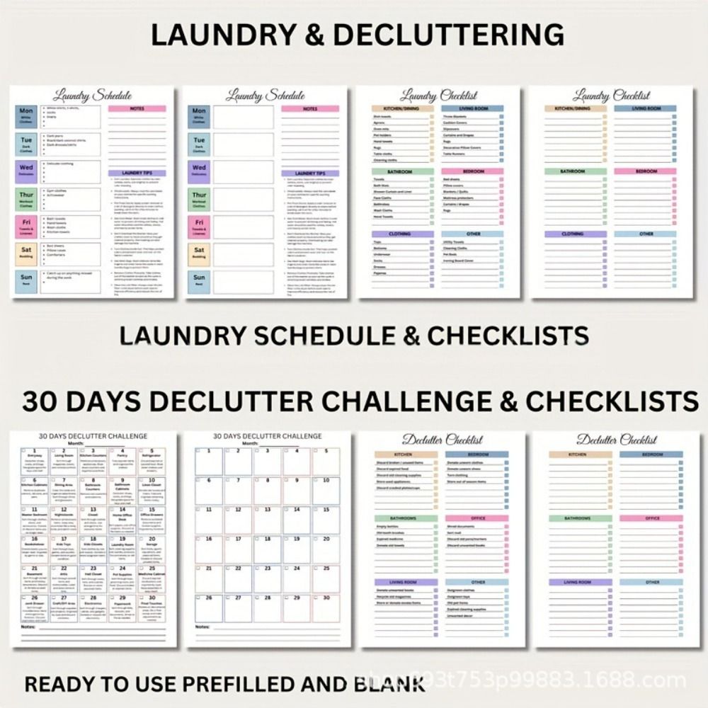 DIY Hausputzplan Coil Familienputzaufgaben ADHD Putzplaner für Erwachsene und Jugendliche