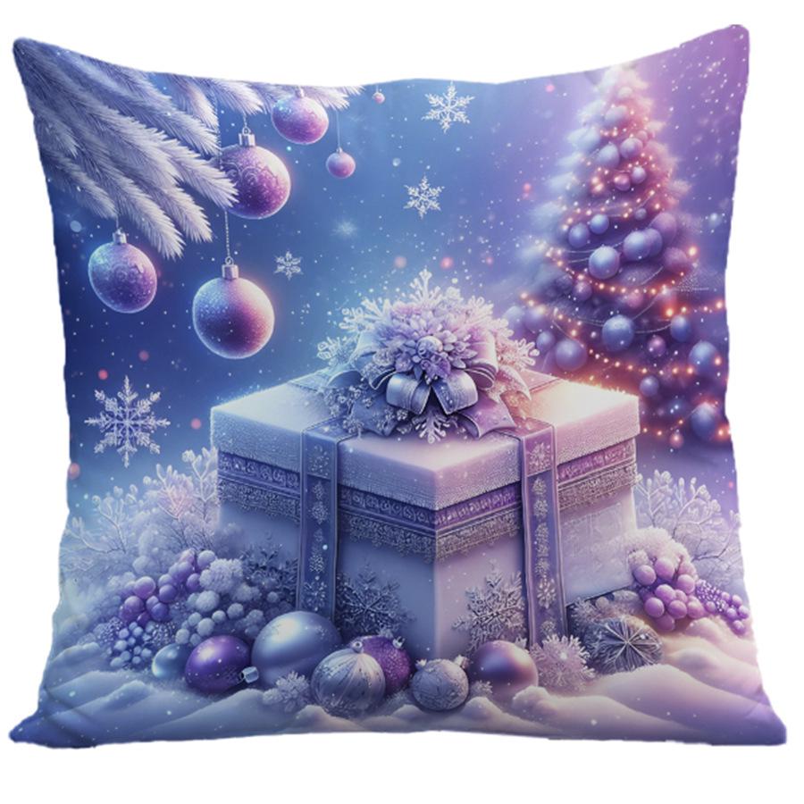 Świąteczna poszewka na poduszkę z poliestru z nadrukiem - Świąteczna dekoracja poduszki do salonu i sypialni