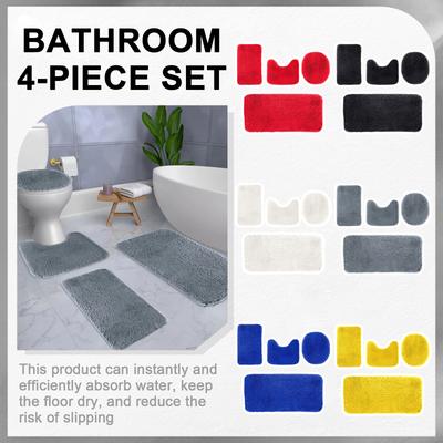 Toilet Mat, Absorbent And Non Mat, Three-piece Set, Bathroom  Mat, Wool Carpet.
