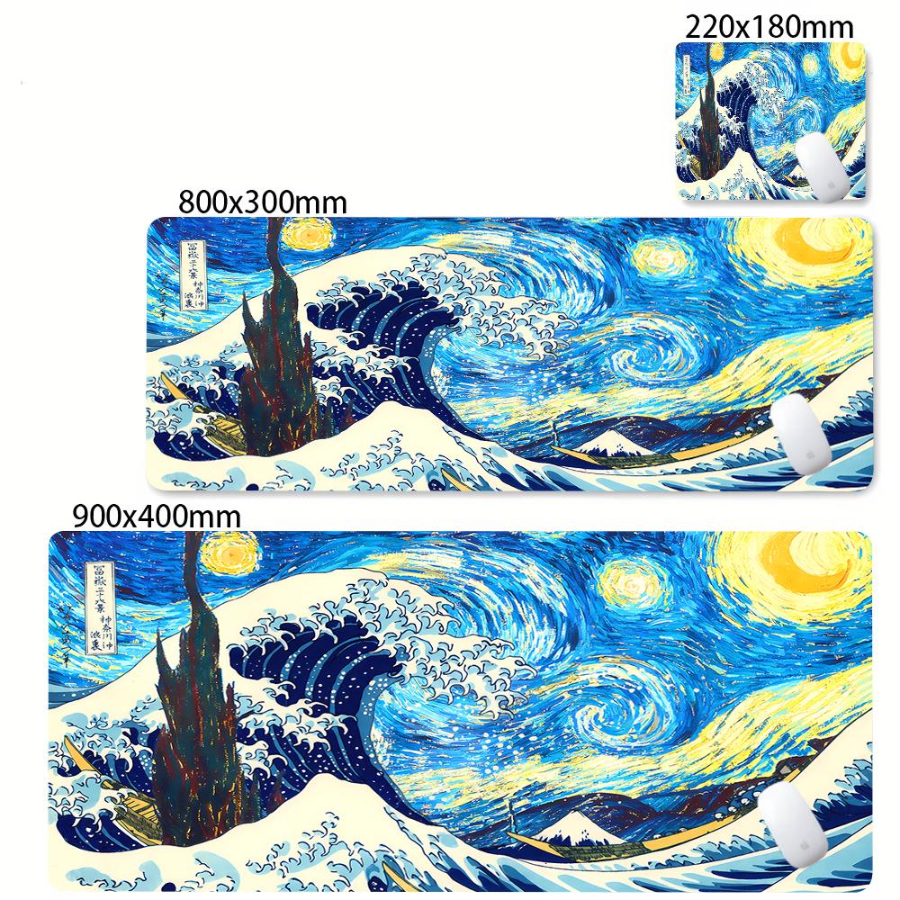 Tappetino Mouse Onde Giapponesi Professionale E-sports Giocatori Velocità Gaming Gomma Tastiera Notbook Tappetino Scrivania Cool PC Accessori Mousepad