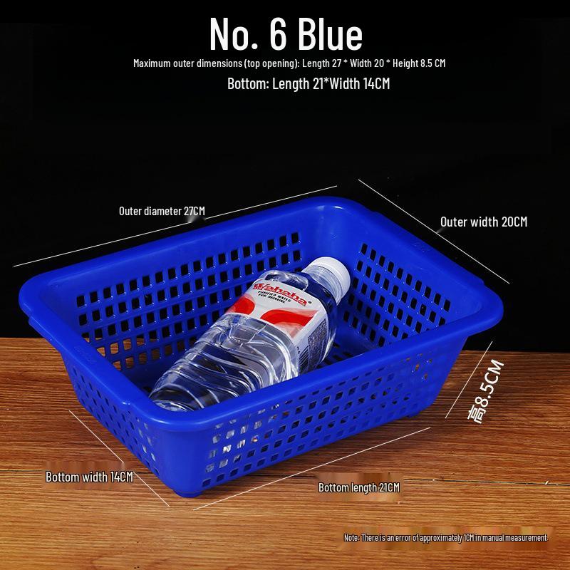 Large White Plastic Rectangular Kitchen Basket for Draining, Washing, and Storage
