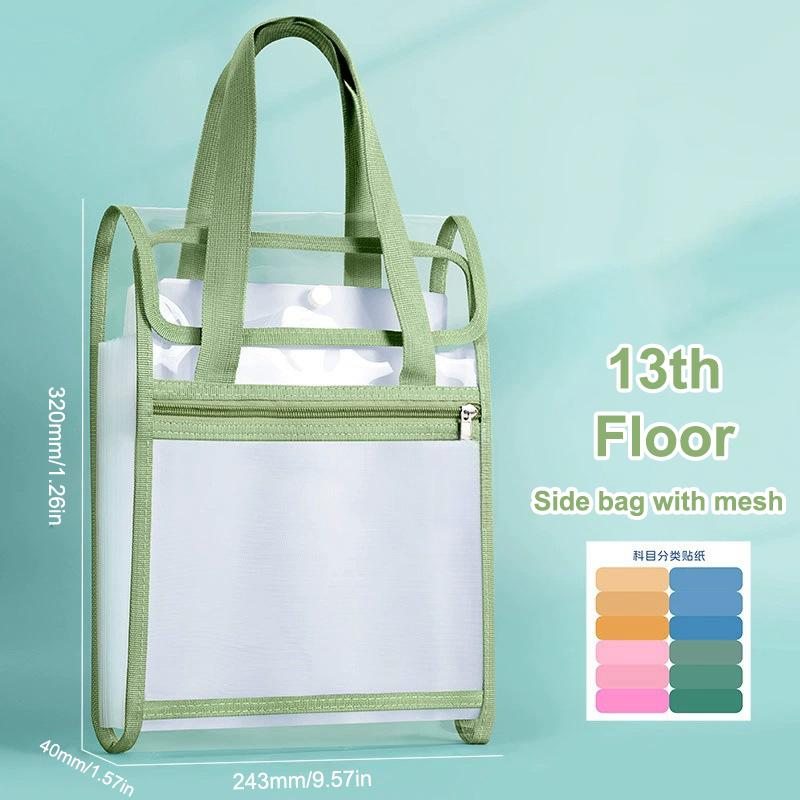 13-слойная папка для файлов большой вместимости, сумка для хранения документов, хранение бумаги, большая вместимость, портативная, многослойная зелёный