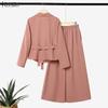 ZANZEA Women Elegant Long Sleeve Thin Cardigan Blazer And Long Pants Casual Two Piece Suit Sets