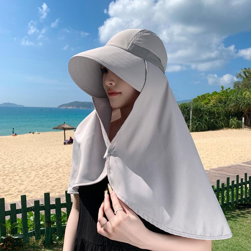 Summer Big Brim Sun Hat Children Outdoor Cycling Extended Shawl Neck Protection Sun Protection Hat Quick Drying Waterproof Bucket Hat