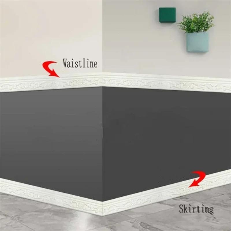 3D Foam Wall Stickers Self Adhesive Waterproof Baseboard Wallpaper Border Wall Sticker Living Room Bedroom Home Wall Decorations