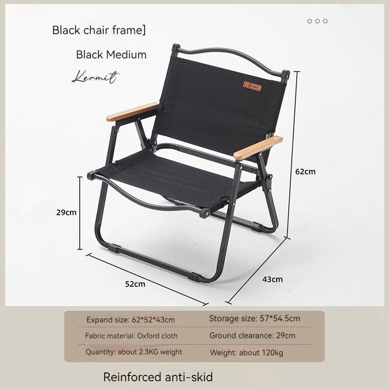 GIANXI Summer Outdoor Camping Green Folding Chair Aluminum Black Frame Portable ultra-light Fishing Chair Barbecue Beach Chair