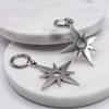 Fashion Cold Hip Hop Thorn Star Chain Necklace Punk Thorn Star Earrings for Men Women Pentagrams Neck Chains Jewelry