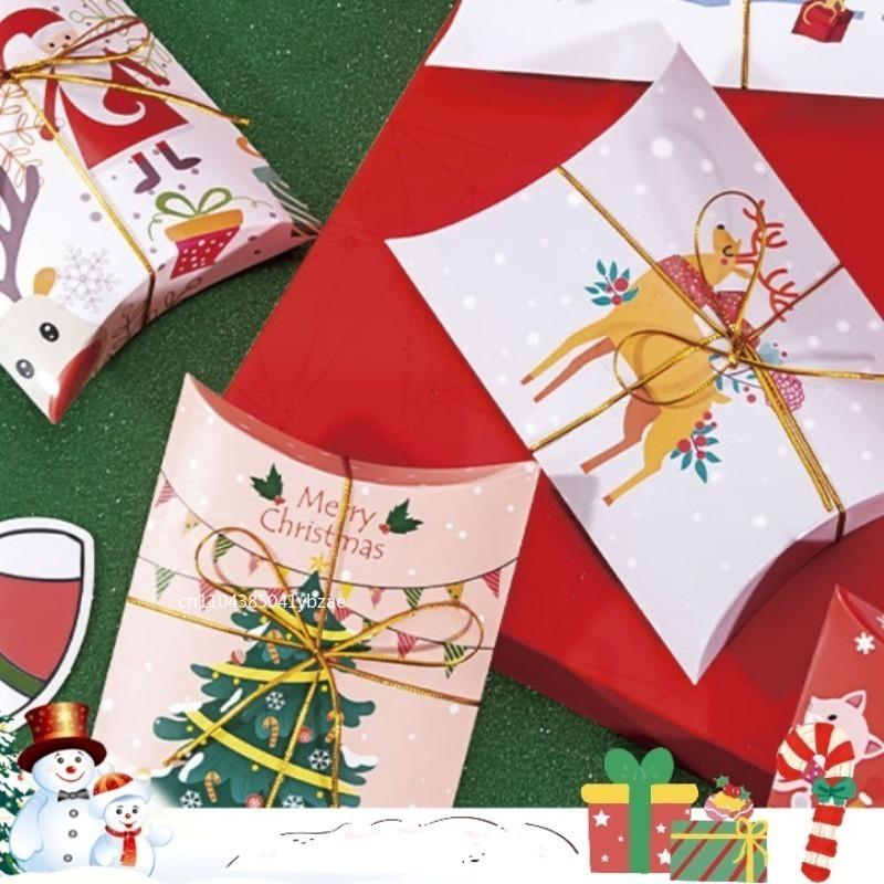 20/40/60pcs Merry Christmas Candy Boxes Bags Christmas Santa Claus Gift Box Party Decoration Supplies Christmas Cookie Boxes