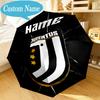 Custom Name Umbrella Juventus FC Crest Design Umbrella 8-Frame for Travel, Camping, Casual Lightweight Portable, Essential for Family Gifts