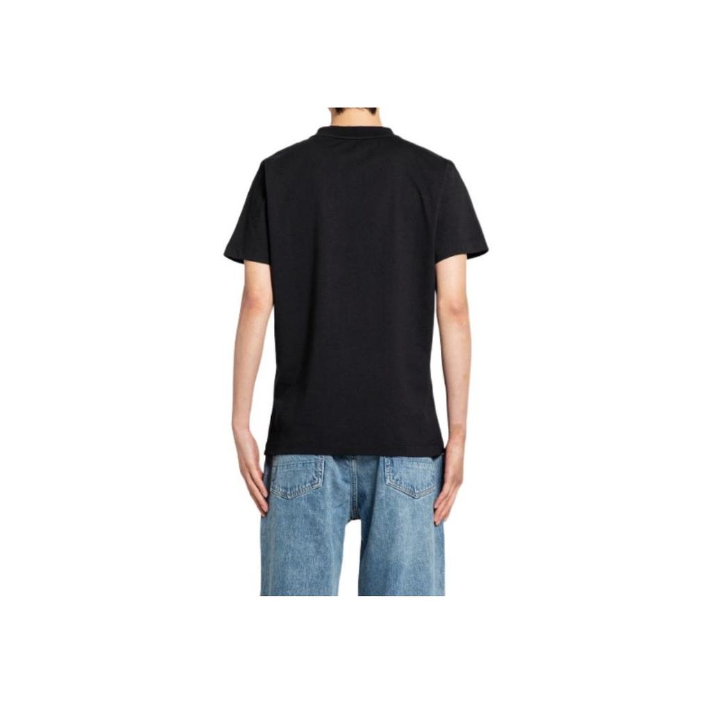 Off-White Solid Color Crew Neck Straight Cut Short Sleeve T-Shirt Regular Fit Men Tops Black OMAA027F24JER0021025