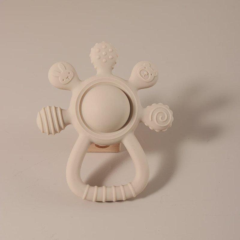 New Teething Silicone Palm Rattle Teether Bunny - Safe Baby Chew Toys For Soothing Sore Gums