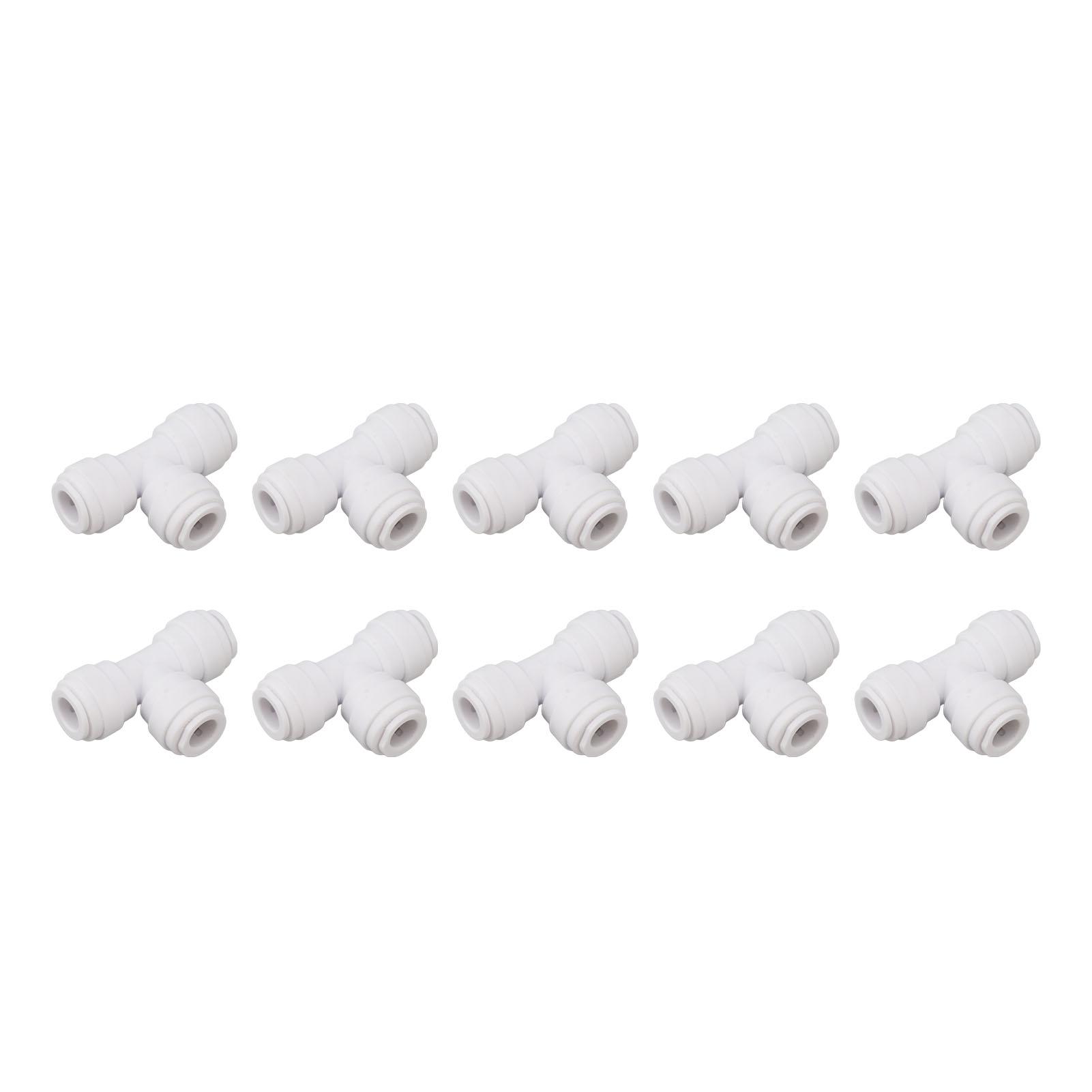 

10PCS Push to Connect Fittings 8mm 5 16 Tee Coupling Quick Connector Plastic Tight Sealing Tube Fittings Home Beer