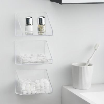 Yousheng 1/2/3 Stück Wandmontierter Aufbewahrungsorganizer Klare Aufbewahrungsbox Starke Tragfähigkeit Einfach zu installieren Badezimmerschrank Regale Organizer