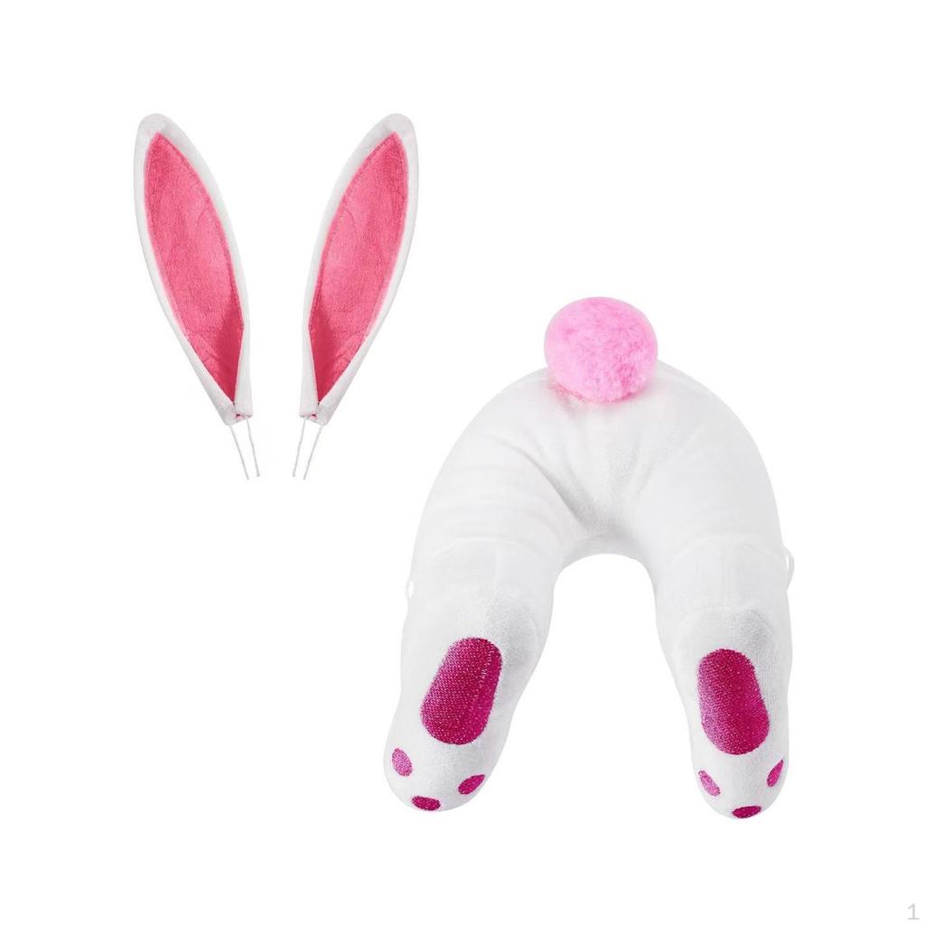 Ozdoby wielkanocne w kształcie pupy i uszu królika, wieniec do mocowania na drzwiach wejściowych