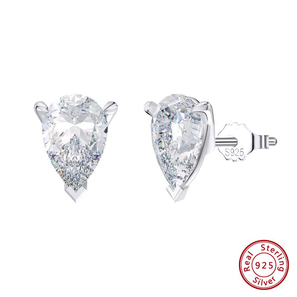 ORSA JEWELS Серьги-гвоздики из стерлингового серебра 925 пробы с цирконием огранки «капля воды», Элегантные и вневременные украшения для женщин LZE02 0.5ct-4x6mm серебряный