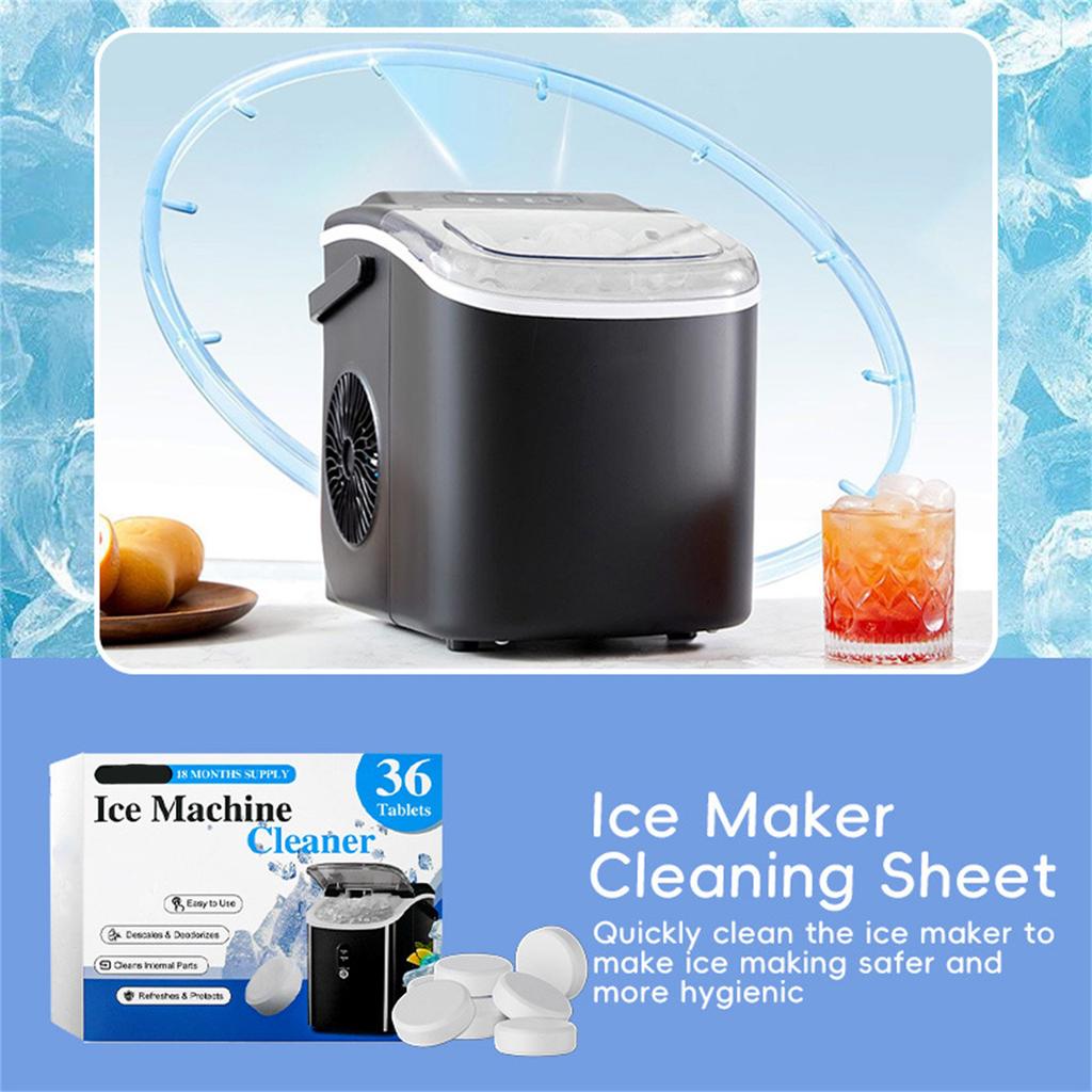 Ice Maker Cleaning Tablets Descaling Effervescent Tablets Portable Ice Maker Odor-free Cleaner 36 Tablets