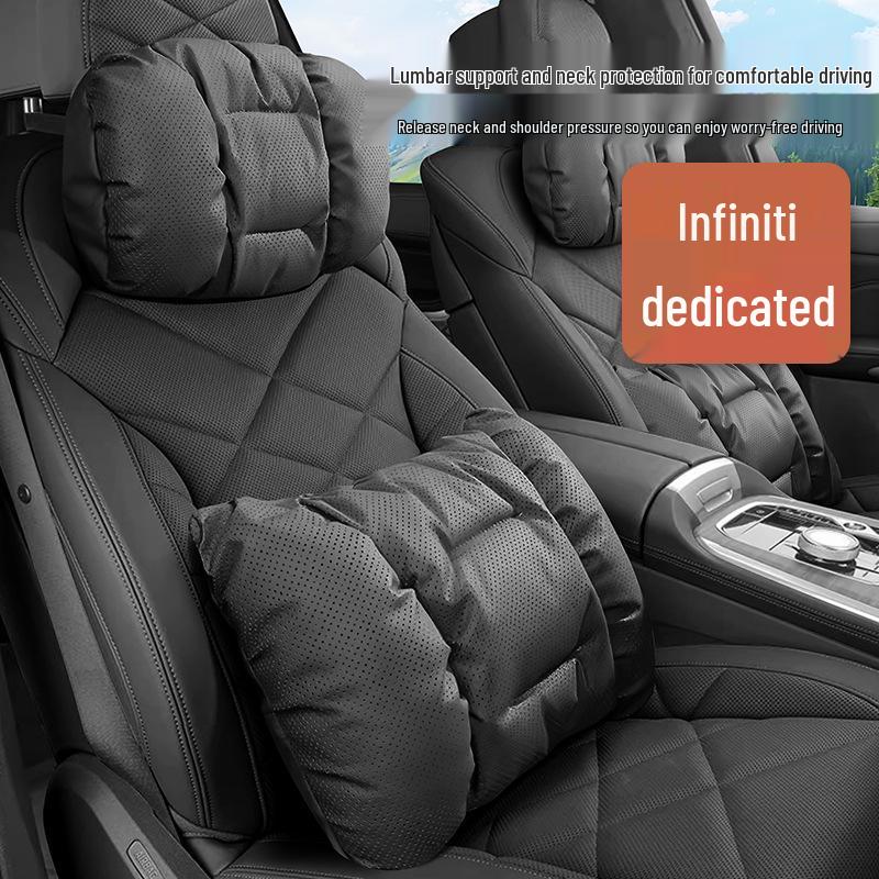 All-Season Nappa Leather Headrest & Lumbar Support for Infiniti QX60/QX50/Q50L