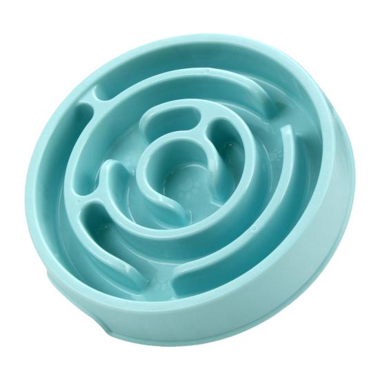 Slow Feeder Dog Bowl Slow Feeding Pet Bowl Maze Puzzle Bowl Prevents светло-синий