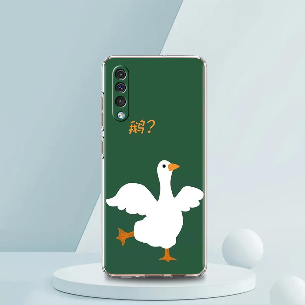 Cute Goose Duck Game Luxury Transparent Phone Case for Samsung Galaxy A12 A02 A03S A50 A70 A40 A10 A20 A30 Cover Silicone Shell