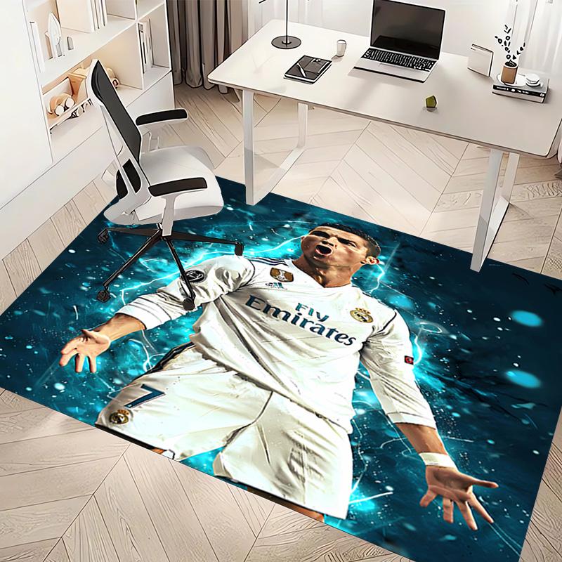 1pc Cristiano Ronaldo Print Area Rug - Soft, Washable Non-Slip Indoor Mat, Living Room, Home Office Decorative Rug,Office Decorative