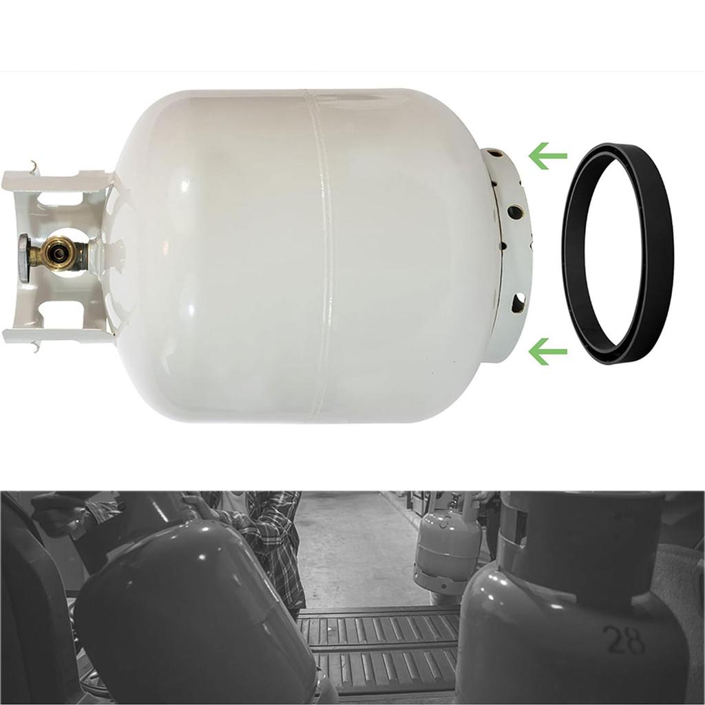 Pack of 2 Propane Tank Base Holder Rings Cylinder Stability Support Propane Accessory Rubber Cylinder Protective Base