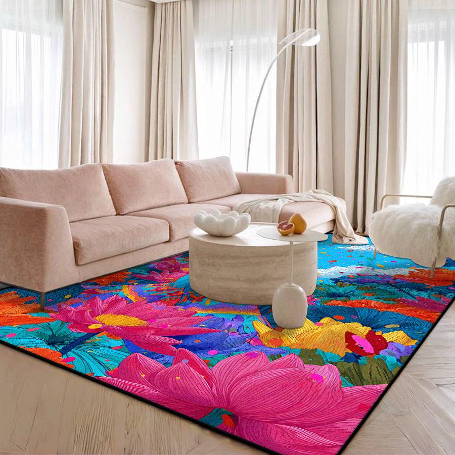 Moderne Abstrakte Stil Dekoration Zuhause Großes Wohnzimmer Teppich Weicher Arte Teppich Niedliche Mädchenzimmer Deko Leicht zu Reinigen Lounge Couchtische Matte