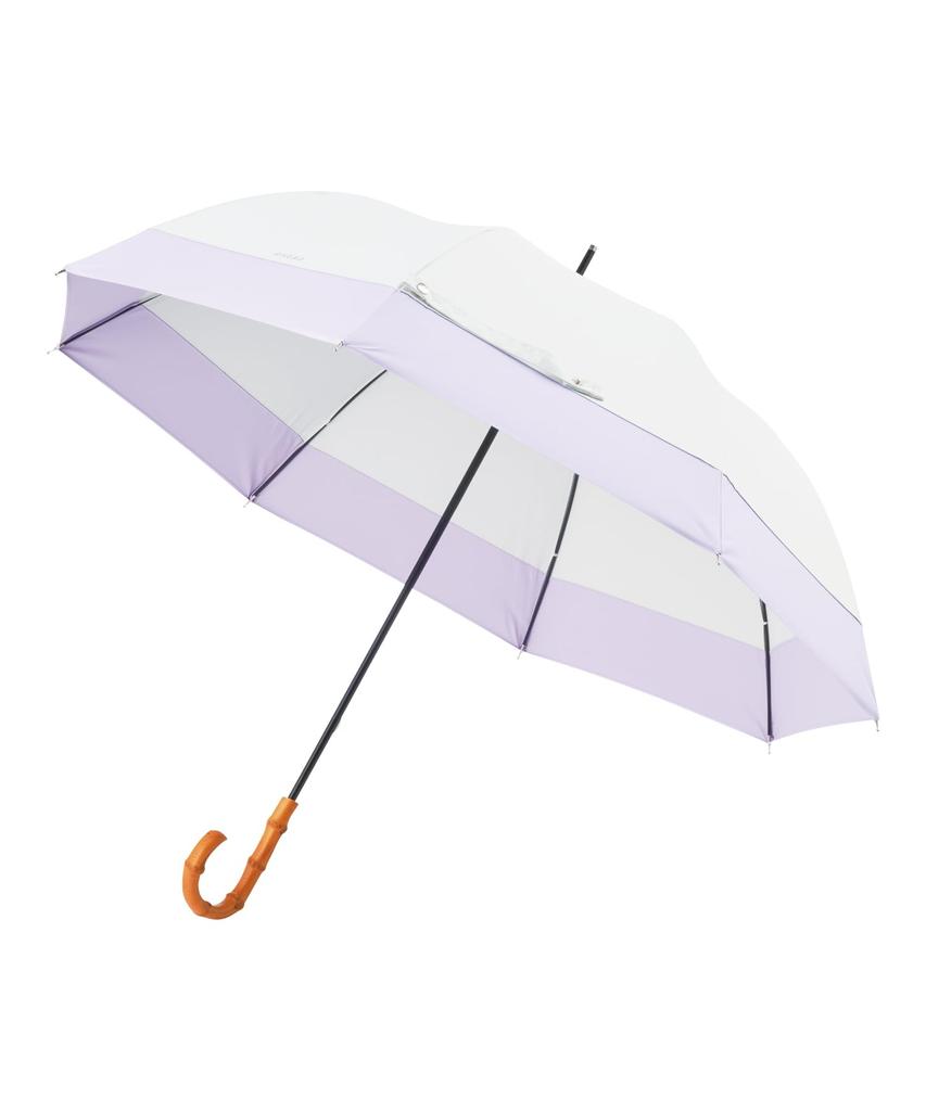 Estaa Sun and Rain Long Solid Heat Sun UV White (Esta) Women's Parasol, Umbrella, Umbrella, Color/Two-Tone, Shielding, Protection, Cut, 50cm,