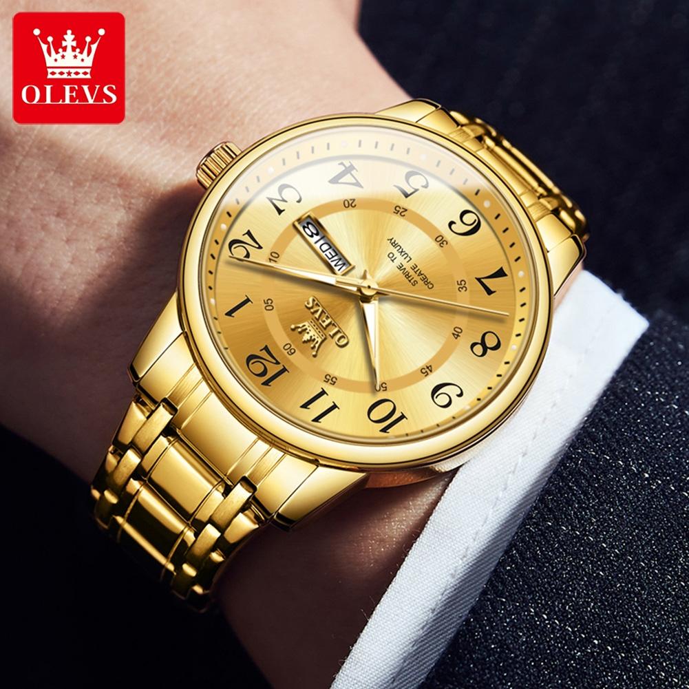OLEVS 2891 Man Watch Fashion Classic Dual Calendar Waterproof Business Wristwatch Men Digital Dial Luxury Original Men's Watches