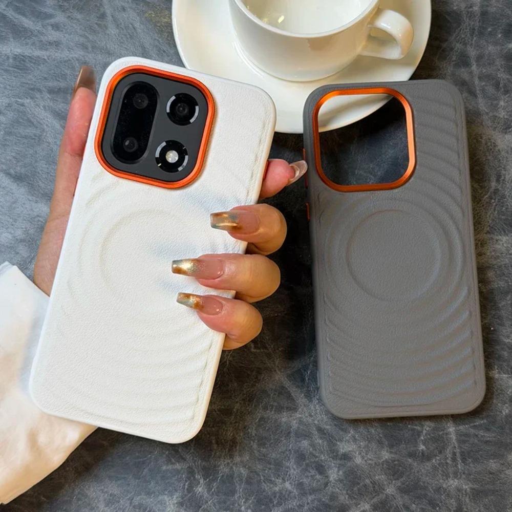 Minimalistiskt affärsskal i vågigt magnetiskt lycheeläder för Oneplus 15 13T 13S 13R Ace 6 5 Pro Trådlös laddning Stöttåligt skydd