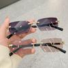 7PCS Sunglesses for Women Fashion Rimless Beach Gradient Sungl Fashion Eyewear UV400 Eyegles